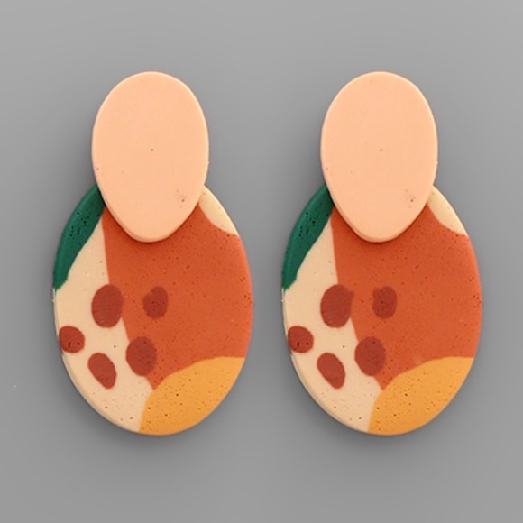 Fleurish Jewelry Jewelry - Oval Polymer Clay Earrings